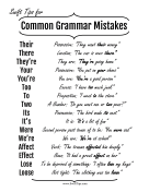 Common Grammatical Errors