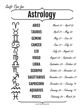 Astrology Symbols Printable Board Game
