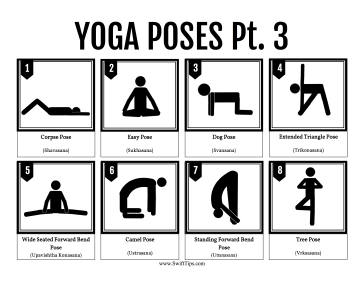 Yoga Positions Printable Board Game