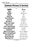 Common English to German Phrases