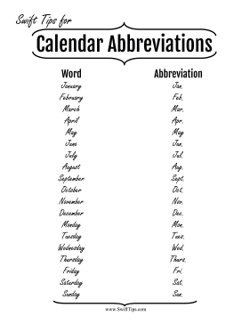Month and Day Abbreviations Printable Board Game