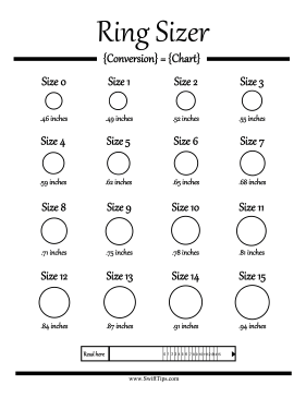 Ring Sizer Chart Printable Board Game