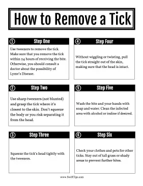 How to Remove a Tick Printable Board Game