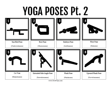 Yoga Postures Printable Board Game