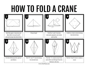 How to Fold an Origami Paper Crane printable swift tip